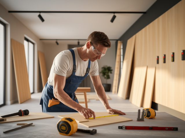 Comment les entreprises de plaquistes à Clermont-Ferrand installent-elles une cloison en bois verni ?