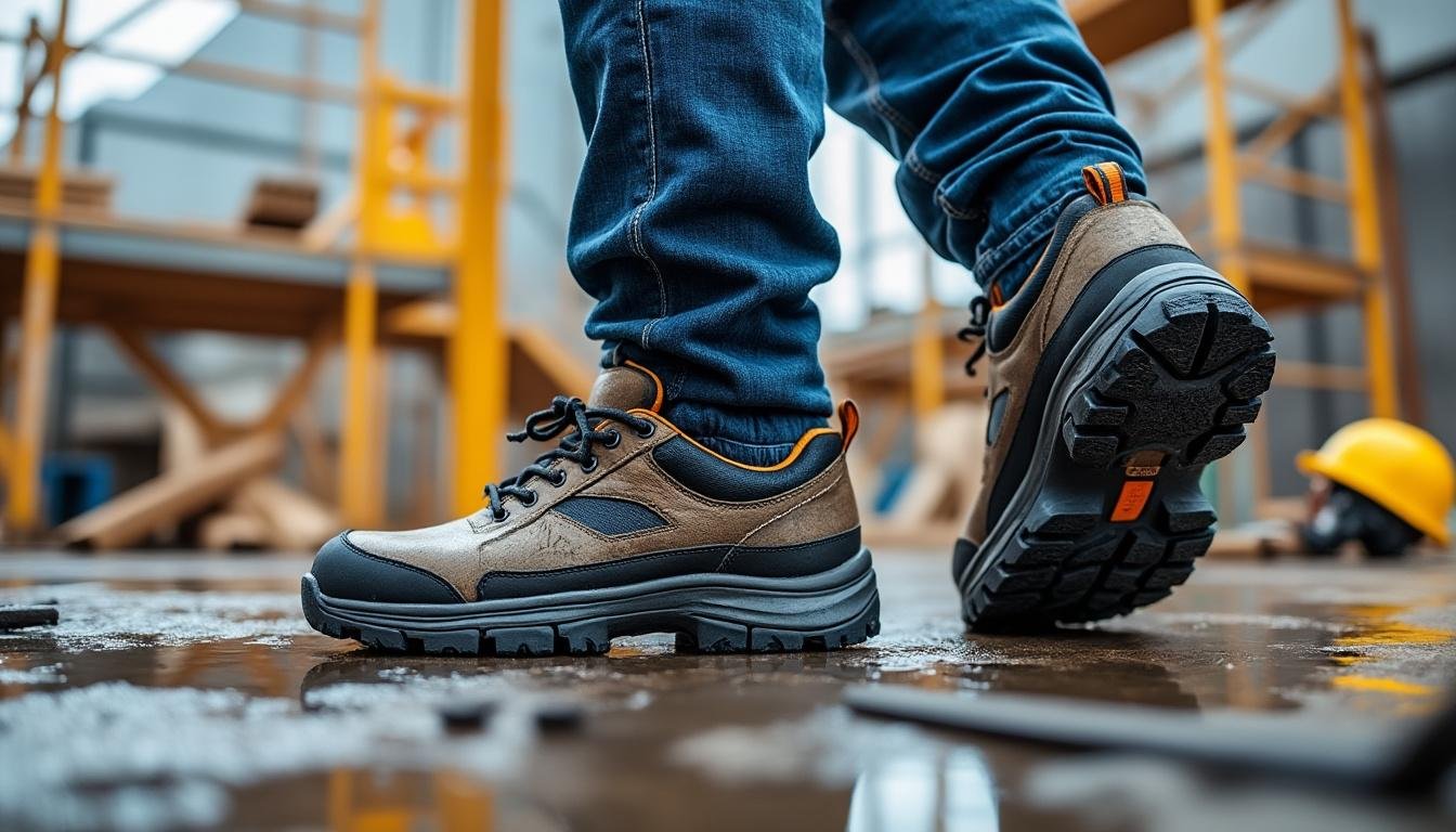 découvrez comment les chaussures antidérapantes contribuent à limiter les risques de chute sur chantier, assurant sécurité et stabilité pour tous les travailleurs.