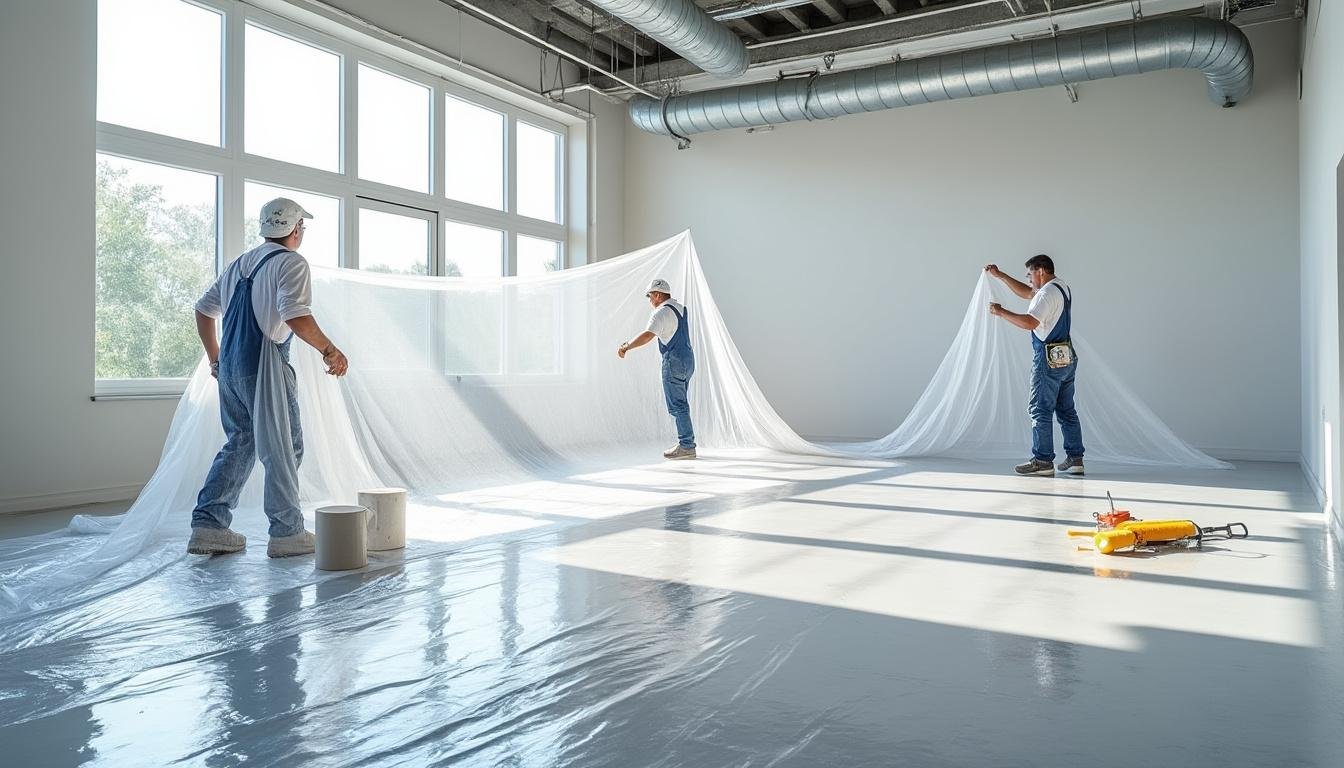 film polyane : une solution efficace pour couvrir rapidement de grandes surfaces avant peinture, protégeant contre la poussière et les éclaboussures.