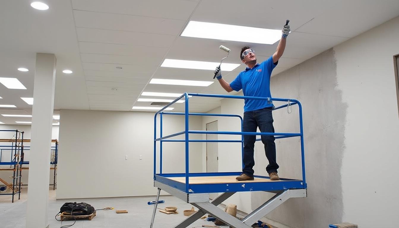 découvrez notre plateforme de travail ergonomique pour peindre plafonds et hauteurs en tout confort et en toute sécurité. facile à monter et stable, elle facilite vos travaux de peinture en hauteur.