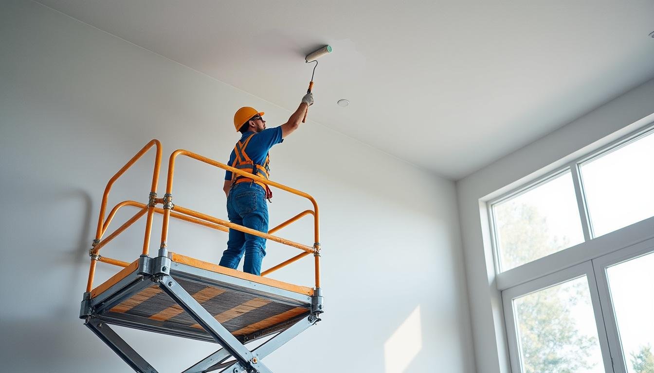 découvrez notre plateforme de travail ergonomique pour peindre plafonds et surfaces en hauteur en toute sécurité et confort. idéale pour des finitions précises sans effort.