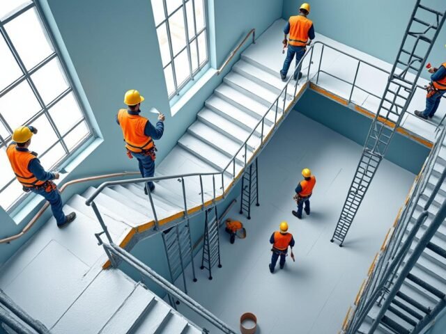 Peindre une cage d’escalier très haute : techniques sécurisées