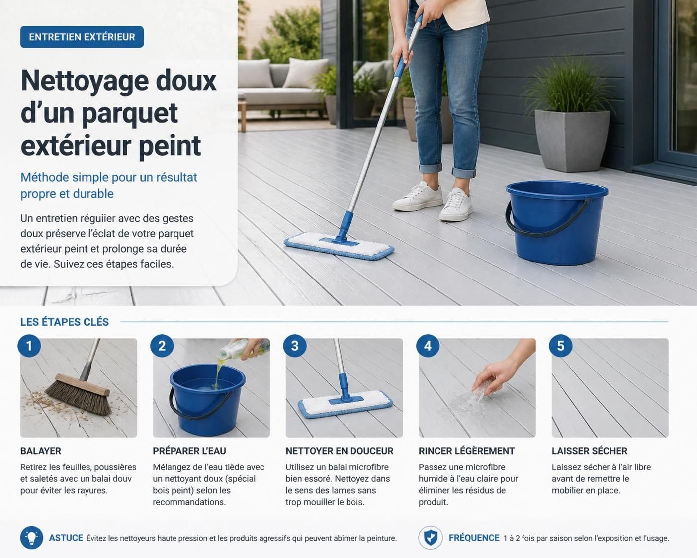découvrez comment choisir la peinture idéale pour protéger et sublimer votre parquet extérieur, en fonction du type de bois et de l'exposition aux intempéries.
