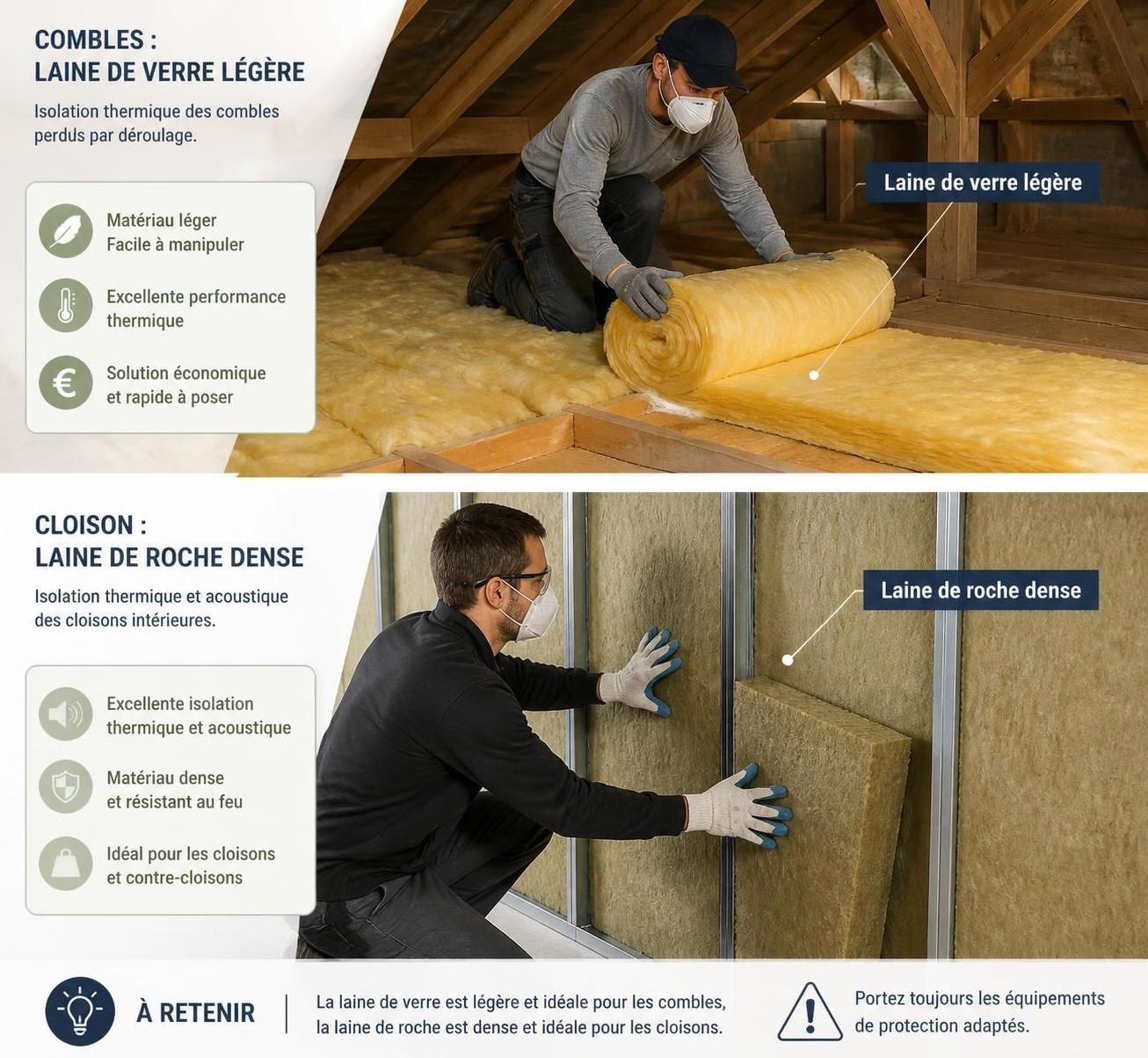découvrez les différences entre la laine de roche et la laine de verre pour choisir l'isolant idéal adapté à vos besoins en efficacité thermique et acoustique.