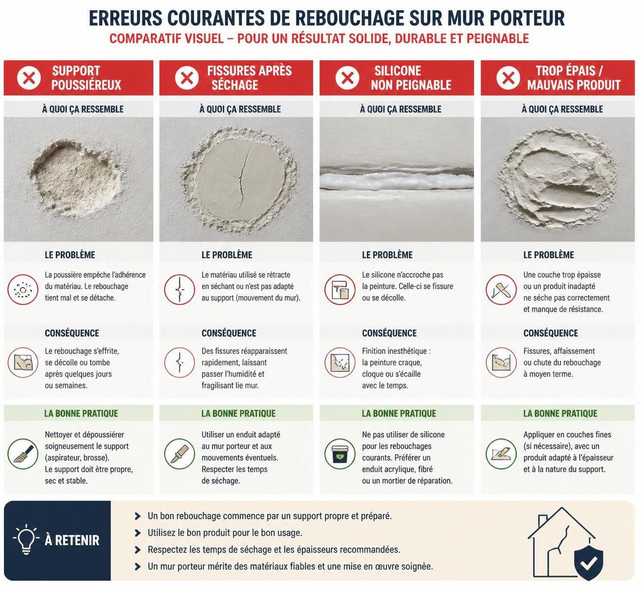 découvrez si et comment reboucher un trou dans un mur porteur en toute sécurité, avec des conseils de professionnels du bâtiment pour éviter les dommages structurels.