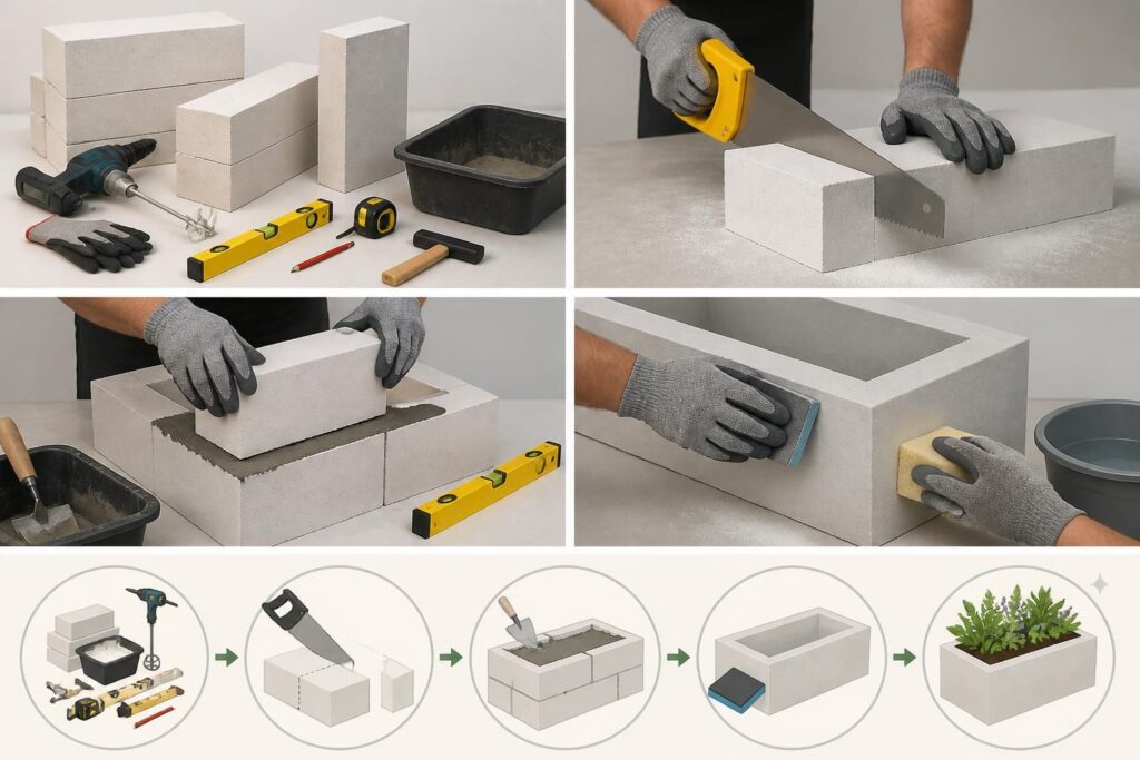 découvrez comment fabriquer facilement une jardinière en béton cellulaire grâce à notre guide étape par étape, pour un jardin élégant et durable.